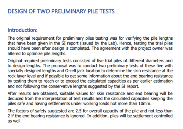 Design Approach To Two Preliminary O-Cell Tests